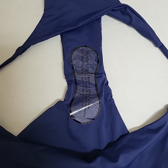 Tinibikini XL 2 Piece Bikini Navy Blue Removable Padding Adjustable Straps  NWOT - Picture 7 of 7